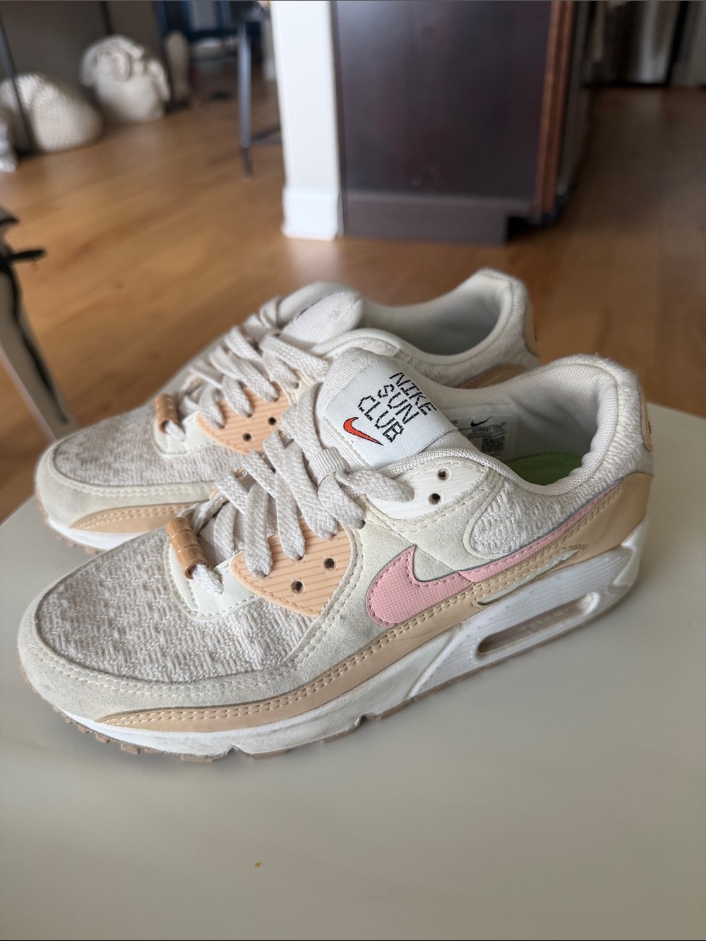 Nike Women Sneakers in Cream, Pink & Tan